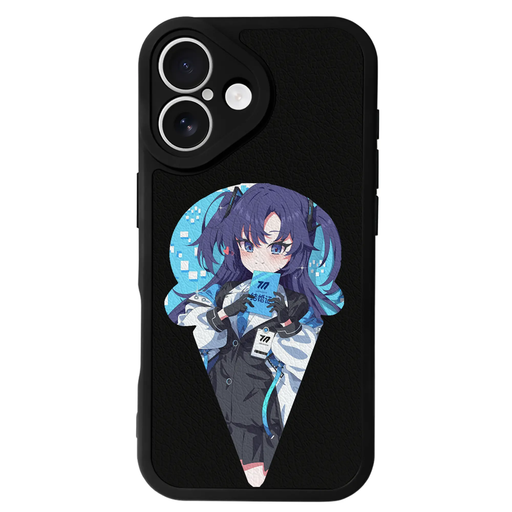 ブルーアーカイブ グッズ 早瀬 ユウカ - IPhone 16シリーズ対応 ・ シリコンスマホケース ・ レザー調 ・ 高精度フィット ・ 耐衝撃 ・ ワイヤレス充電対応 ・ 精密カット